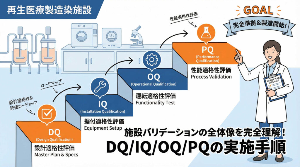 施設バリデーションの全体像を完全理解！DQ／IQ／OQ／PQの実施手順